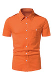 Negro Slim Fit Mangas Cortas Tops para Hombres