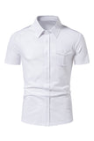 Negro Slim Fit Mangas Cortas Tops para Hombres