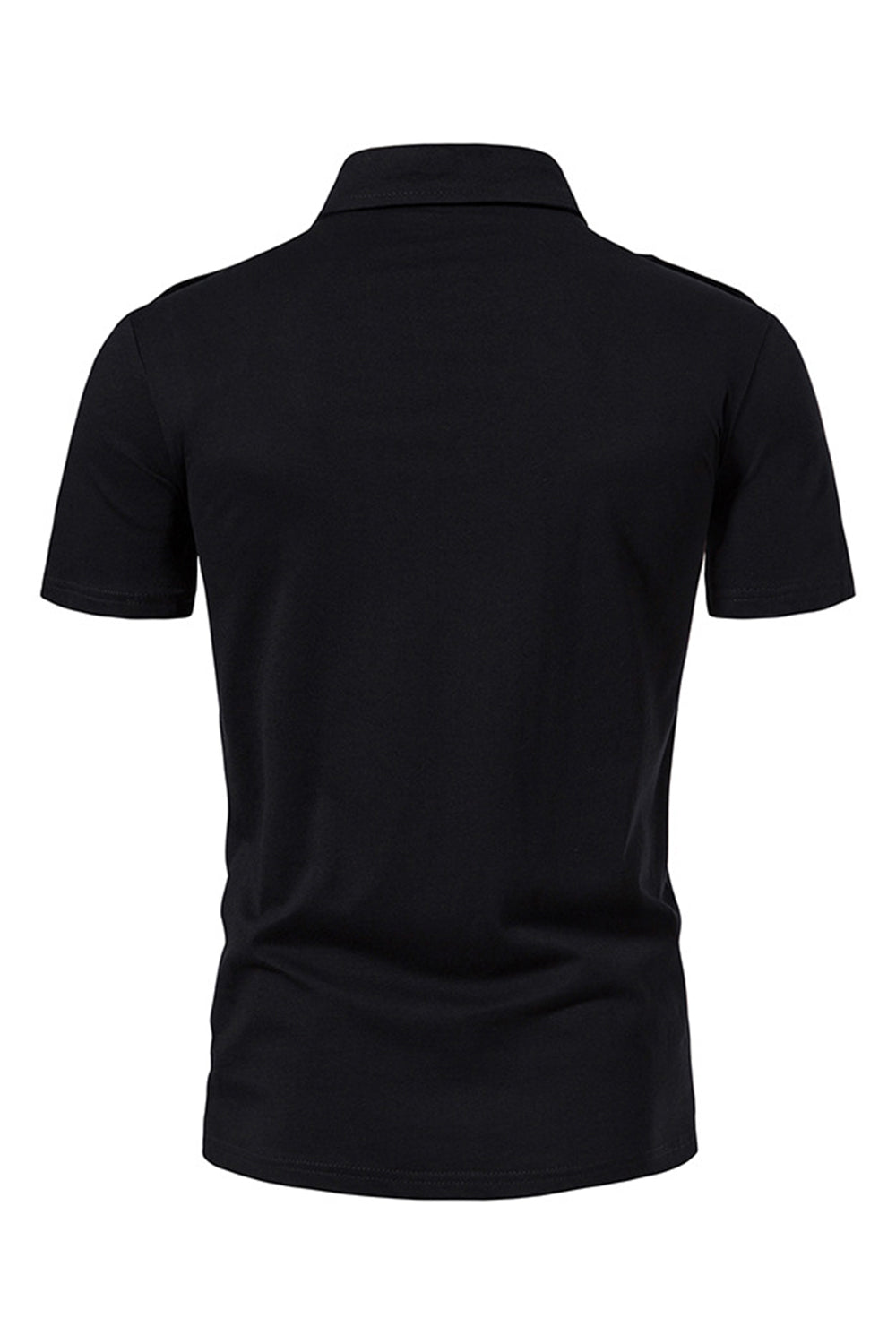 Negro Slim Fit Mangas Cortas Tops para Hombres