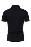 Negro Slim Fit Mangas Cortas Tops para Hombres