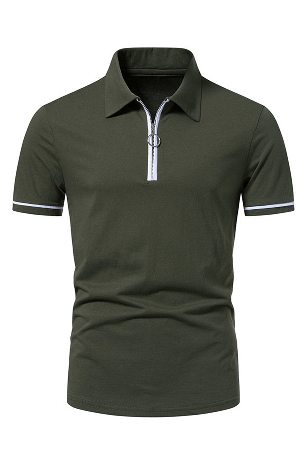 Casual Verano Mangas Cortas Tops de Hombre con Cremallera