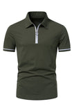 Casual Verano Mangas Cortas Tops de Hombre con Cremallera
