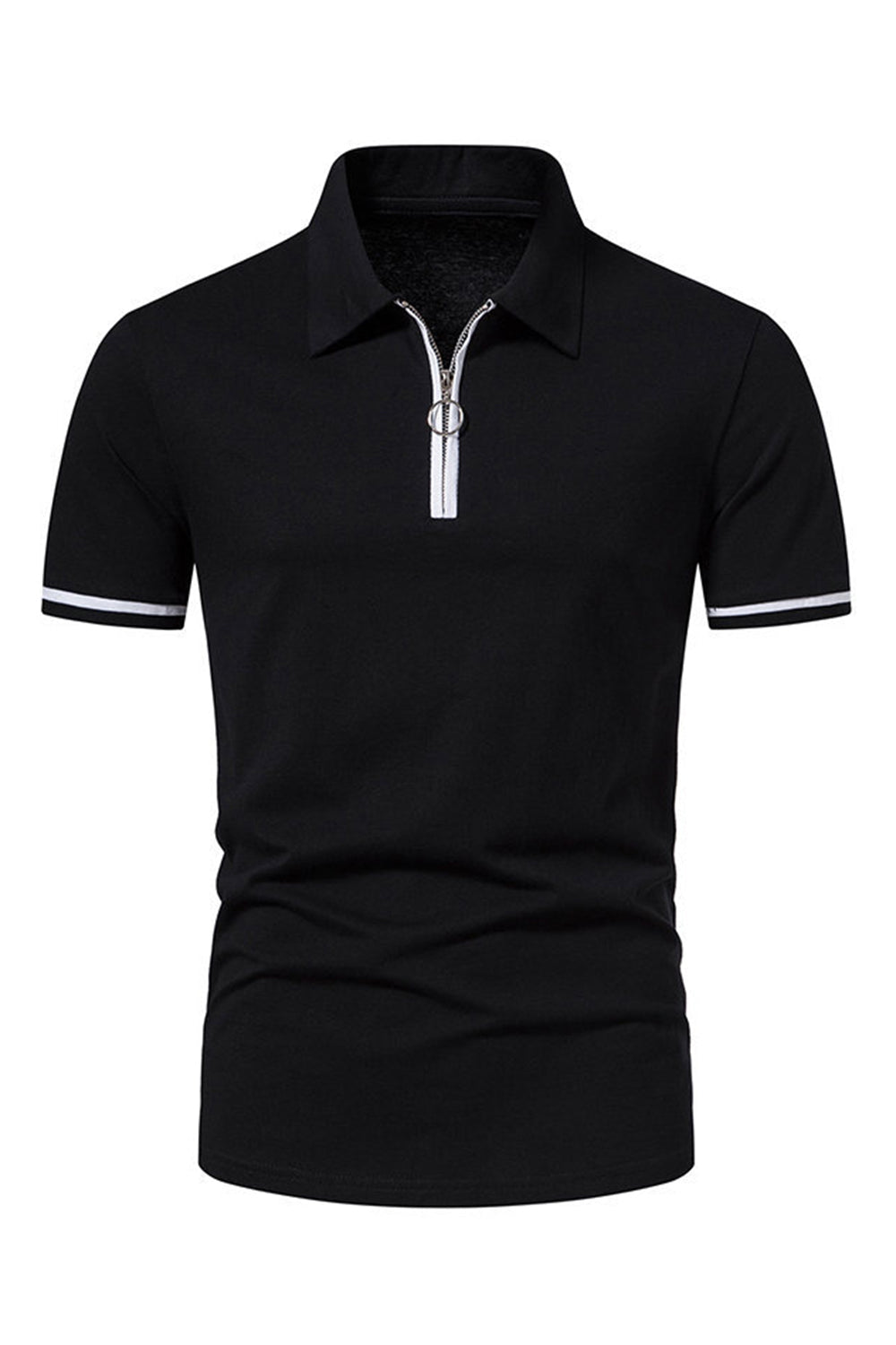 Casual Verano Mangas Cortas Tops de Hombre con Cremallera