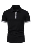 Casual Verano Mangas Cortas Tops de Hombre con Cremallera