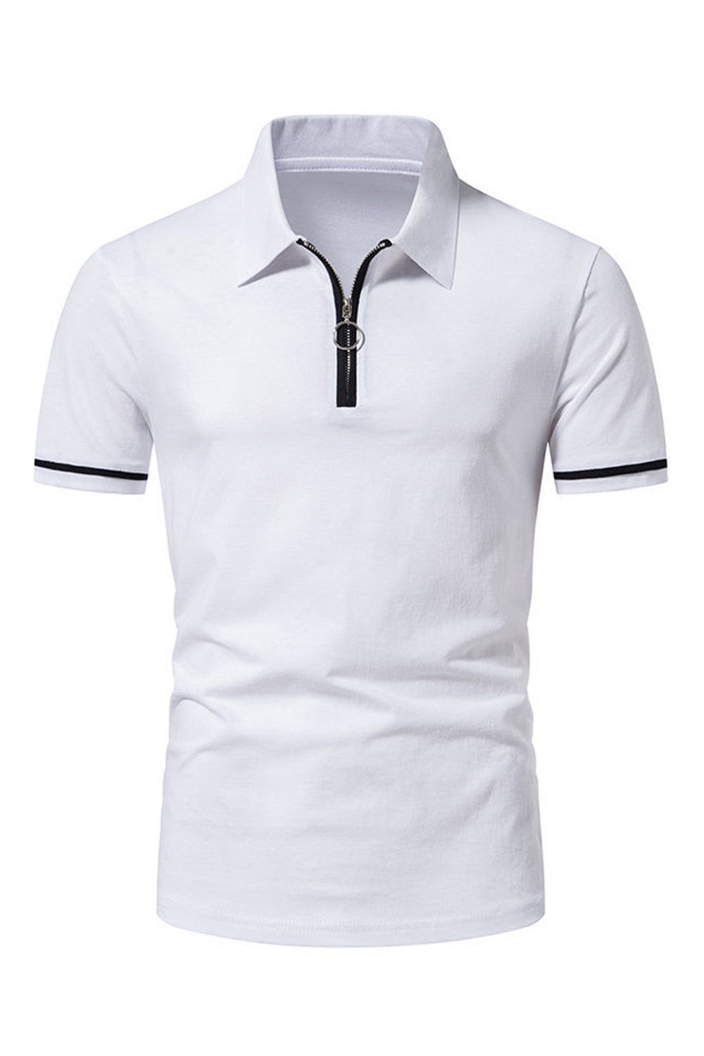 Casual Verano Mangas Cortas Tops de Hombre con Cremallera
