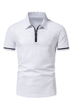 Casual Verano Mangas Cortas Tops de Hombre con Cremallera