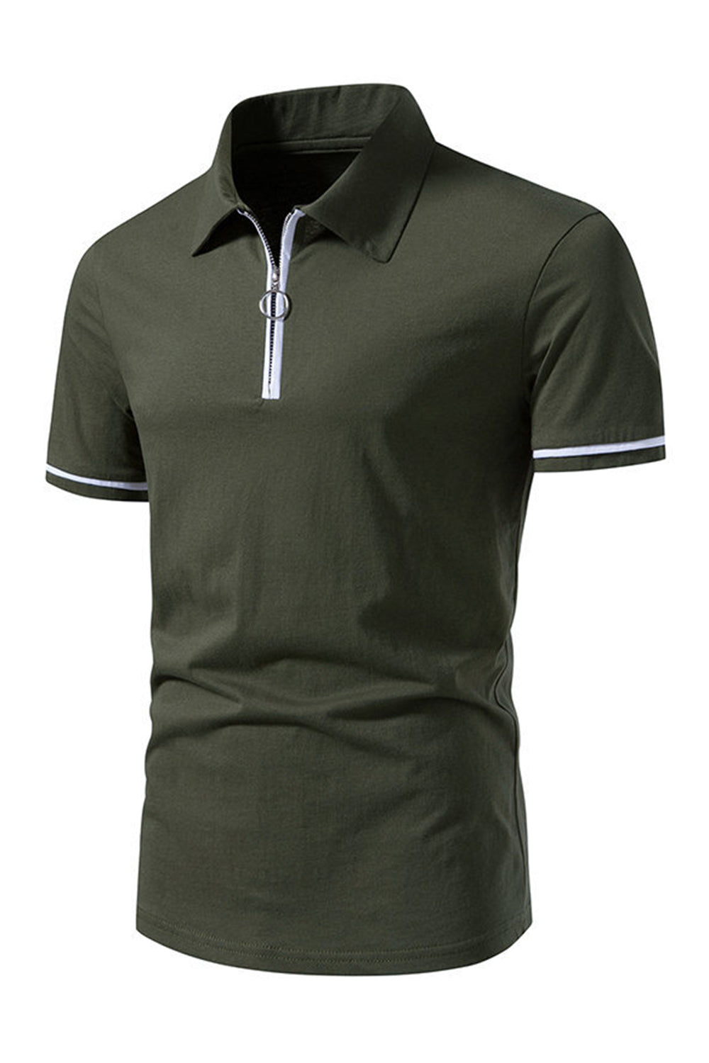 Casual Verano Mangas Cortas Tops de Hombre con Cremallera
