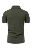 Casual Verano Mangas Cortas Tops de Hombre con Cremallera