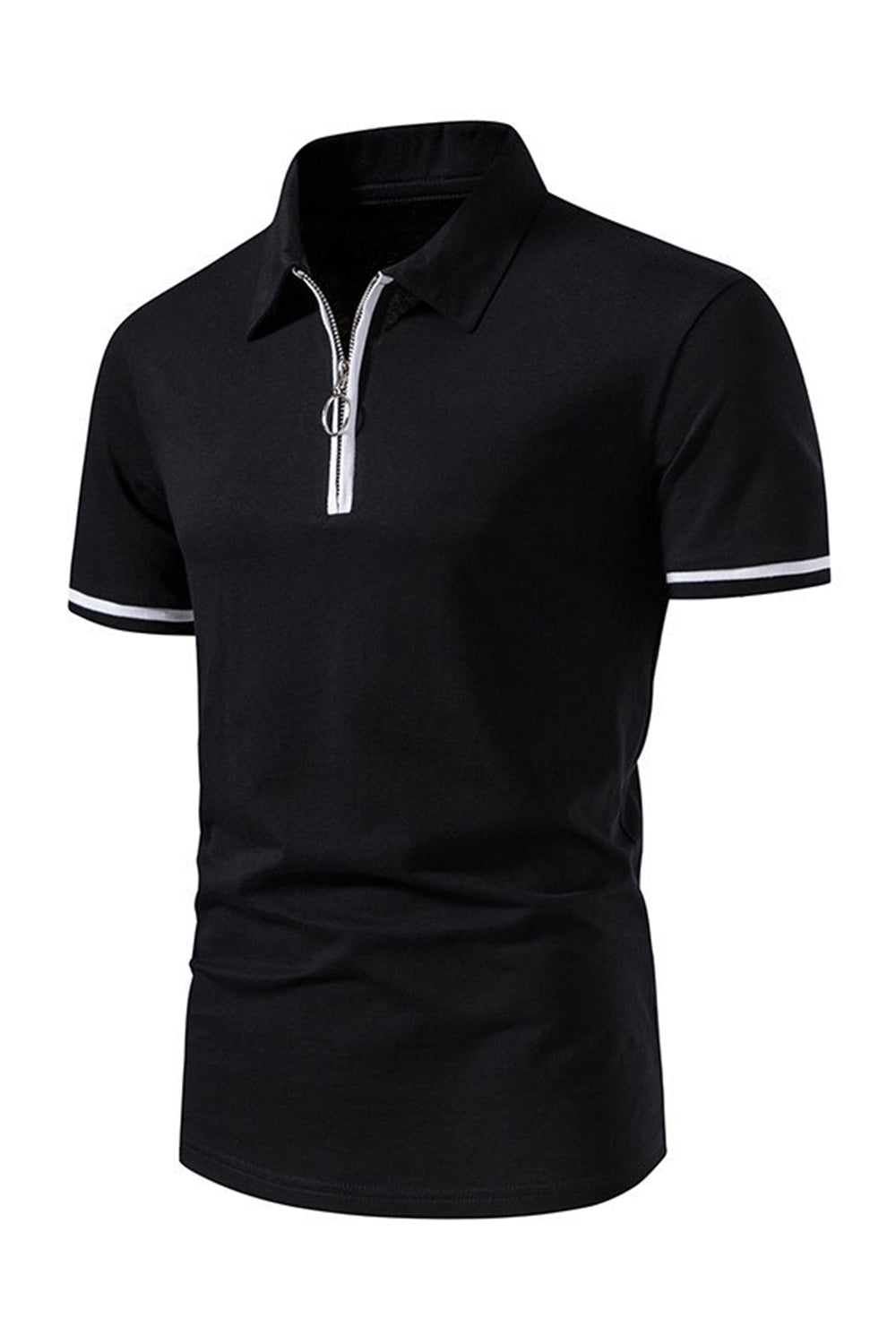 Casual Verano Mangas Cortas Tops de Hombre con Cremallera