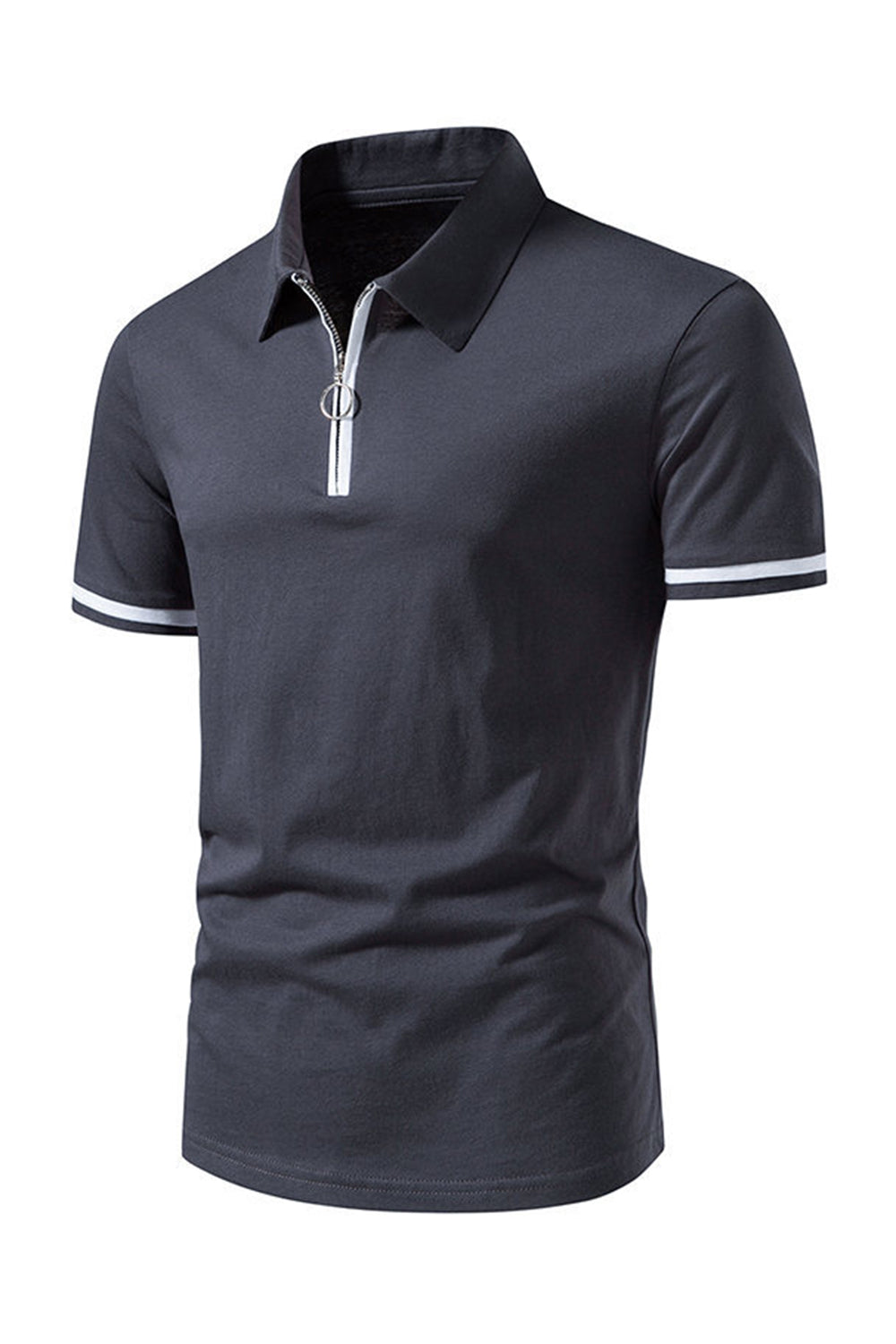 Casual Verano Mangas Cortas Tops de Hombre con Cremallera