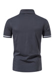 Casual Verano Mangas Cortas Tops de Hombre con Cremallera