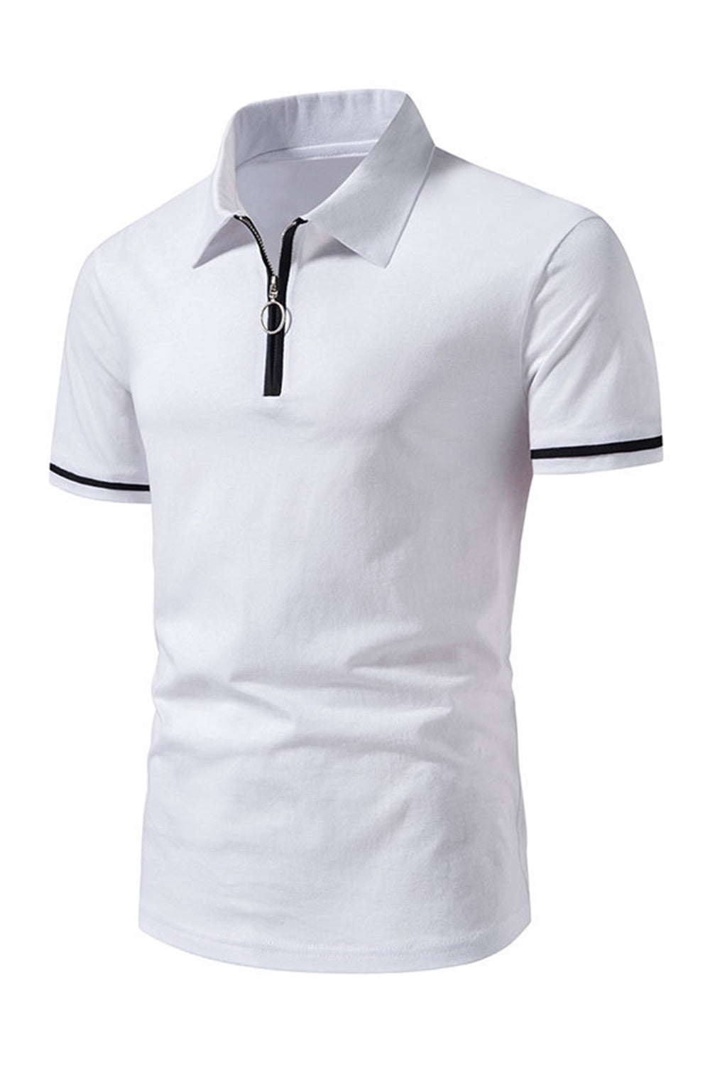 Casual Verano Mangas Cortas Tops de Hombre con Cremallera