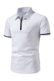 Casual Verano Mangas Cortas Tops de Hombre con Cremallera