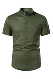 Slim Fit Blanco Buttons Camiseta de Verano