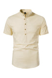 Slim Fit Blanco Buttons Camiseta de Verano