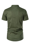 Slim Fit Blanco Buttons Camiseta de Verano