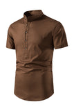 Slim Fit Blanco Buttons Camiseta de Verano