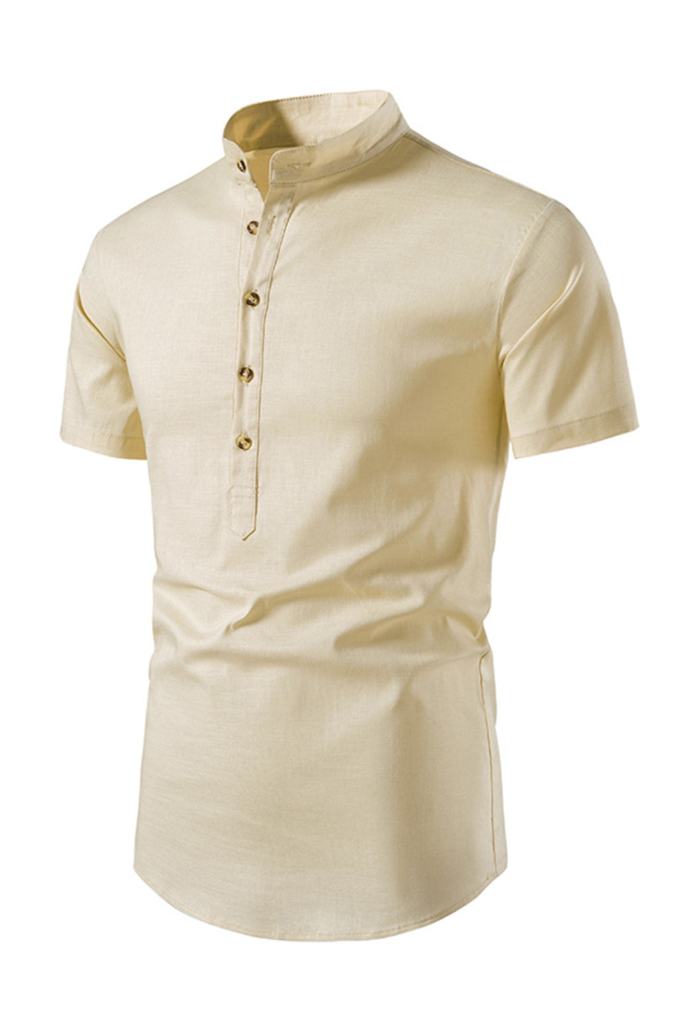Slim Fit Blanco Buttons Camiseta de Verano