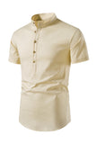 Slim Fit Blanco Buttons Camiseta de Verano