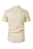 Slim Fit Blanco Buttons Camiseta de Verano