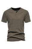 Botones Mangas Cortas Camiseta de Verano Casual