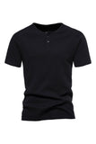 Botones Mangas Cortas Camiseta de Verano Casual