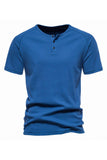 Botones Mangas Cortas Camiseta de Verano Casual