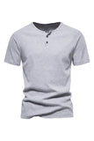 Botones Mangas Cortas Camiseta de Verano Casual