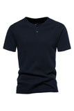 Botones Mangas Cortas Camiseta de Verano Casual