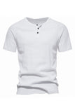 Botones Mangas Cortas Camiseta de Verano Casual