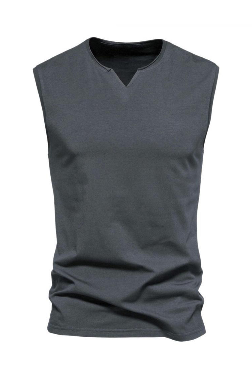 Camiseta Negro Sin Mangas Cuello en V