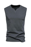 Camiseta Negro Sin Mangas Cuello en V