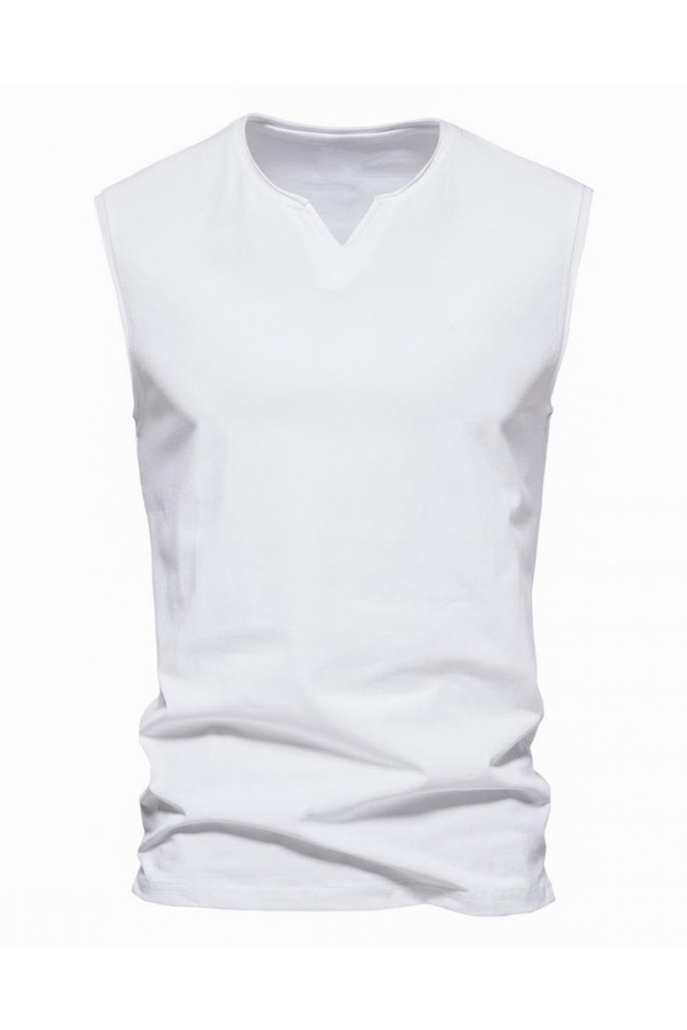 Camiseta Negro Sin Mangas Cuello en V
