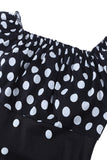 Fuera del Hombro Lunares 1950s Vestido