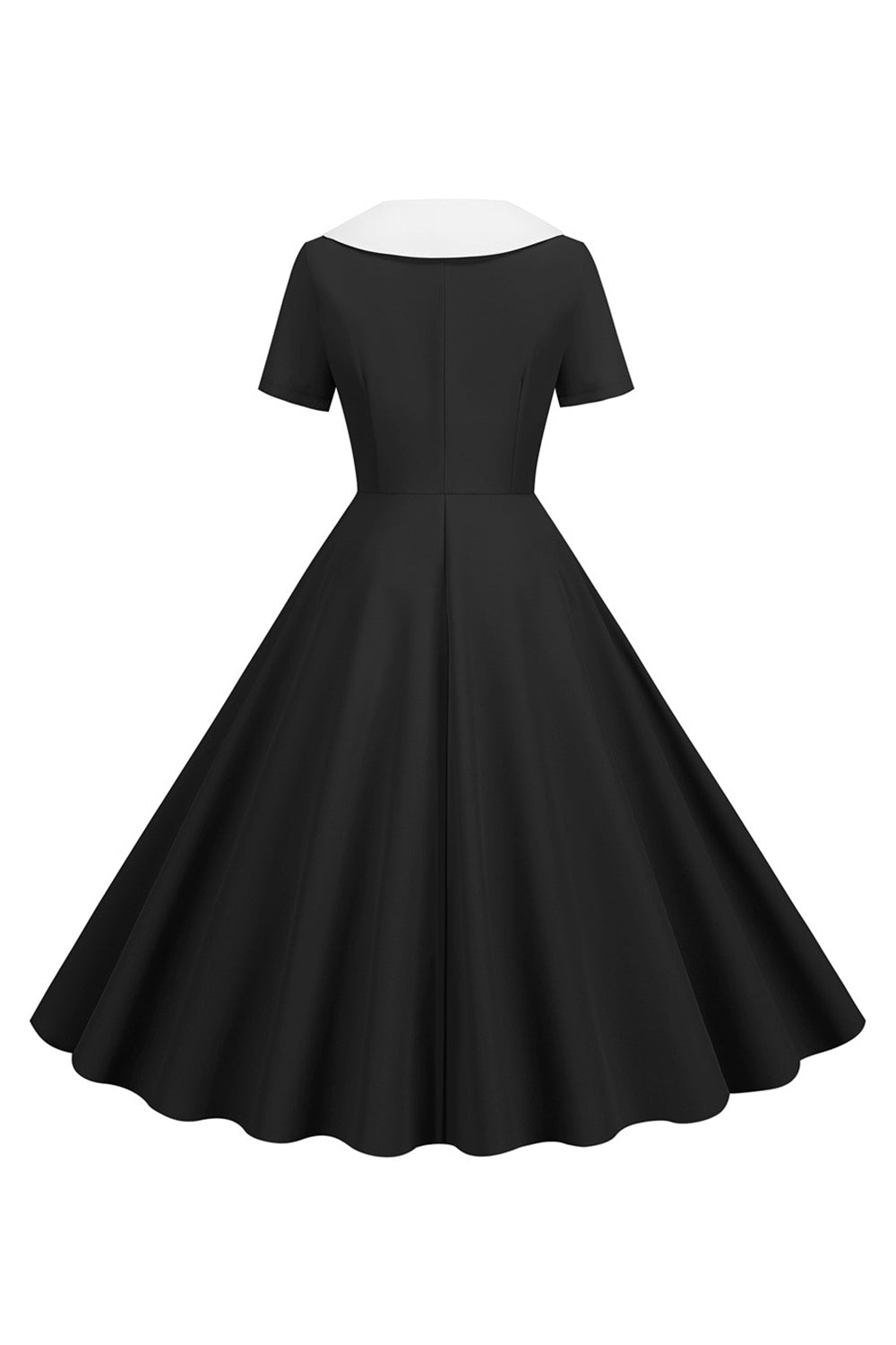 1950s Vestido Vintage Con Mangas Cortas