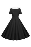 1950s Vestido Vintage Con Mangas Cortas