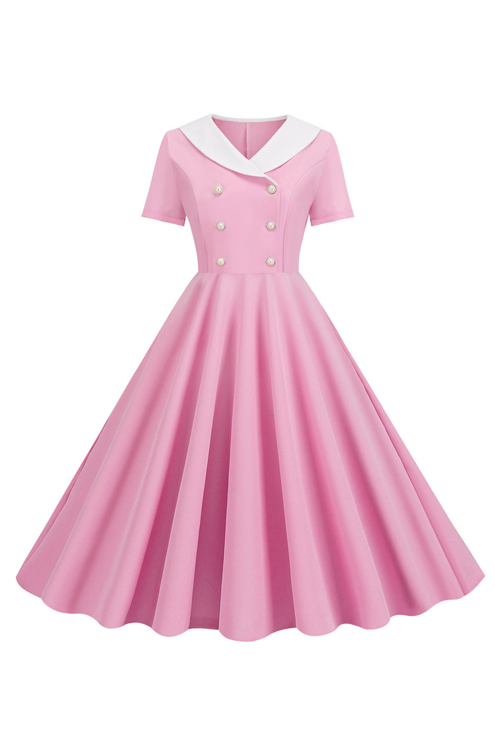 1950s Vestido Vintage Con Mangas Cortas