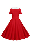 1950s Vestido Vintage Con Mangas Cortas