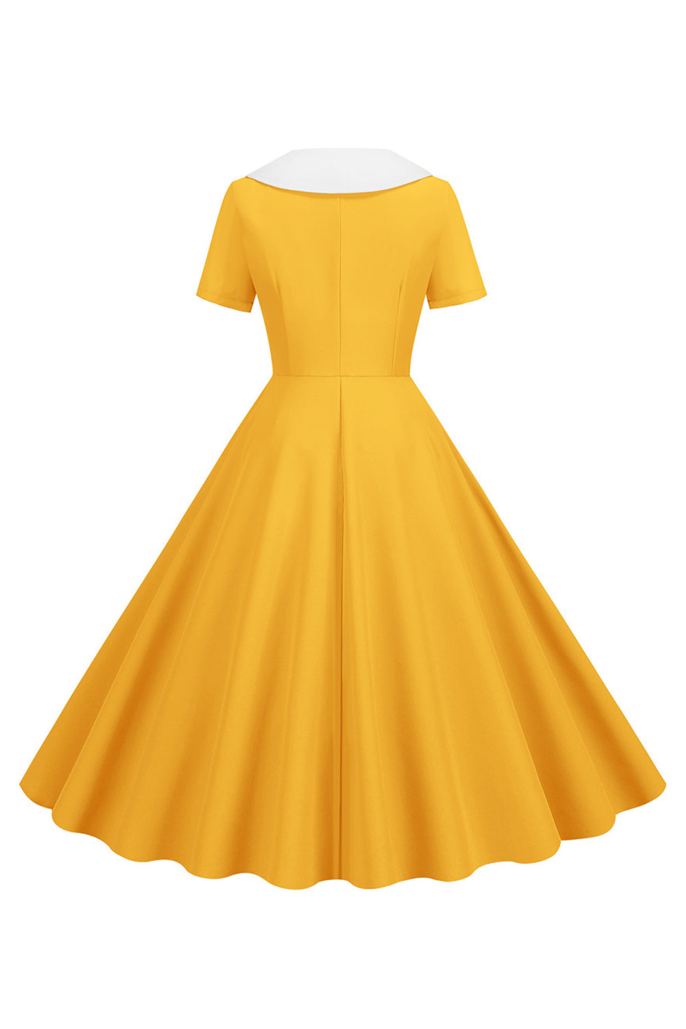 1950s Vestido Vintage Con Mangas Cortas