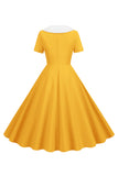 1950s Vestido Vintage Con Mangas Cortas