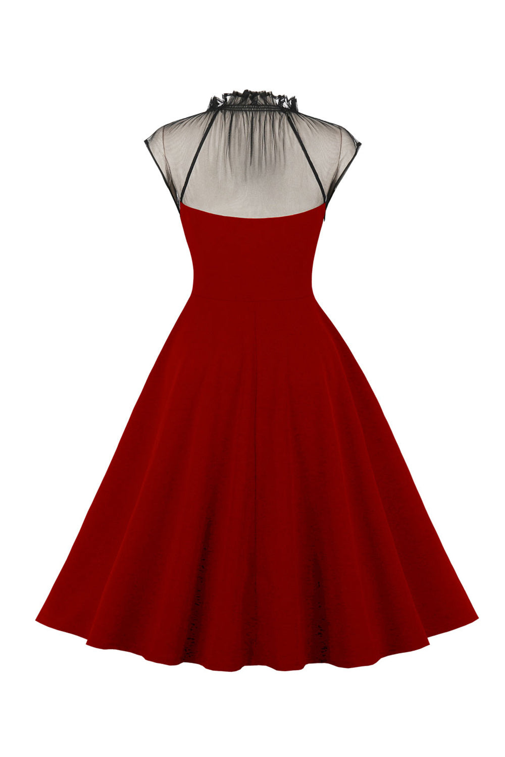 1950s Vestido Vintage Con Botones Negro A Line