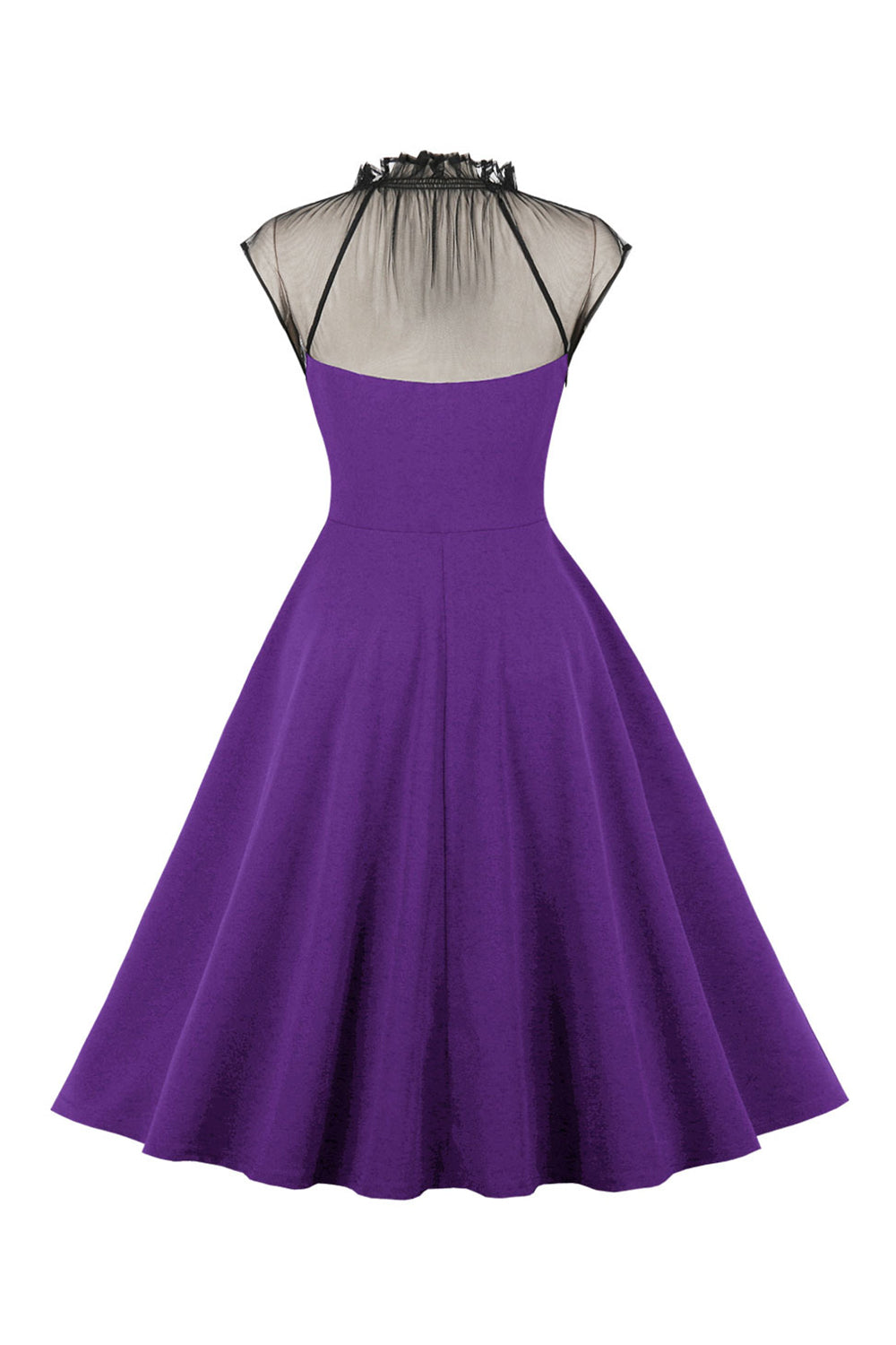 1950s Vestido Vintage Con Botones Negro A Line