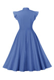 Amarillo 1950s Vestido Con lazo