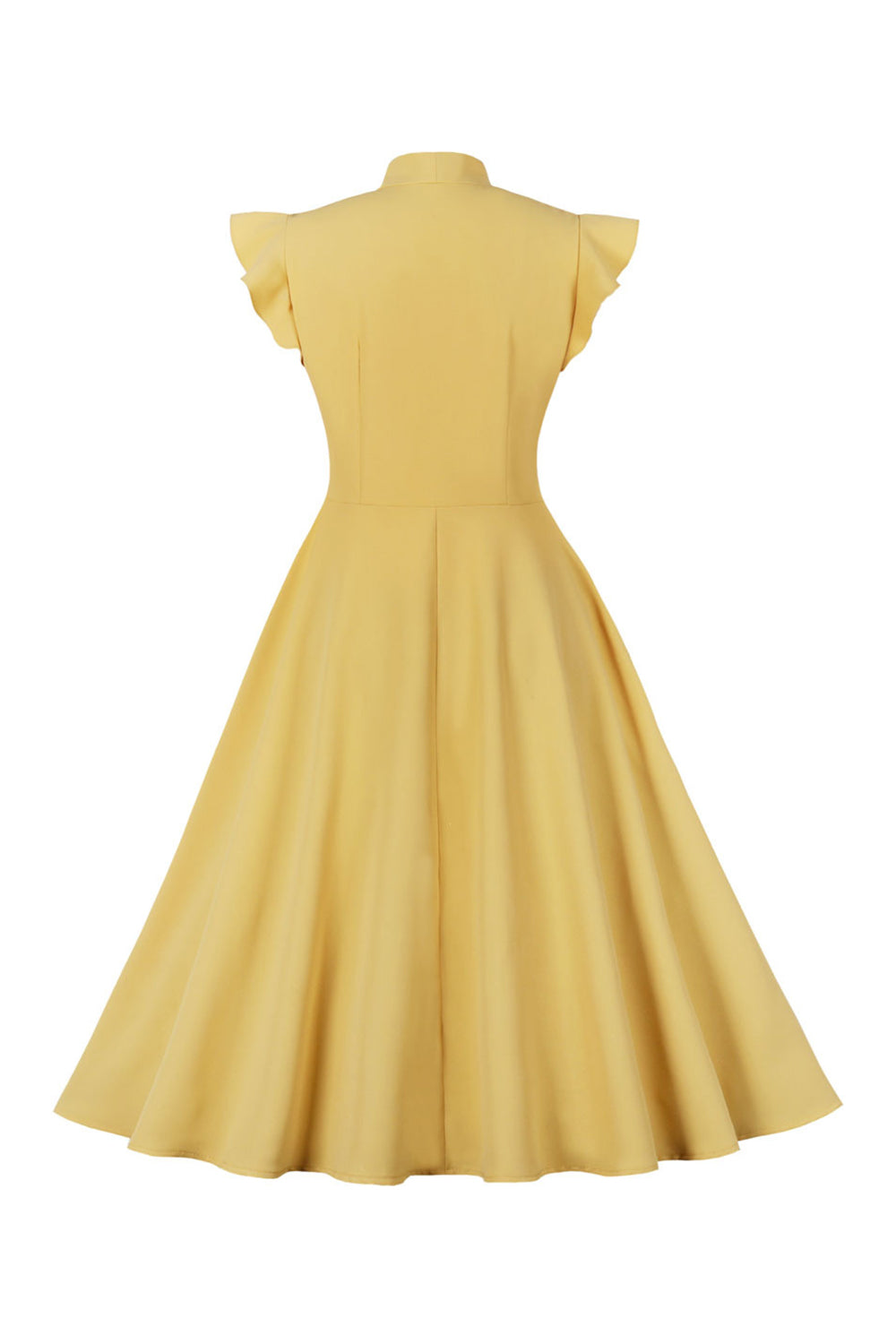 Amarillo 1950s Vestido Con lazo