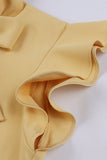 Amarillo 1950s Vestido Con lazo