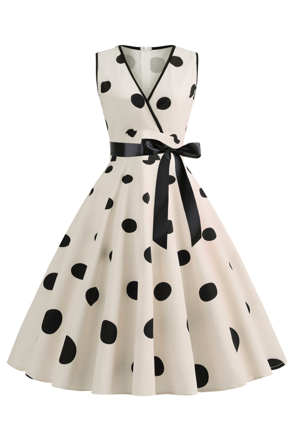1950s Vestido Vintage Azul Claro Lunares