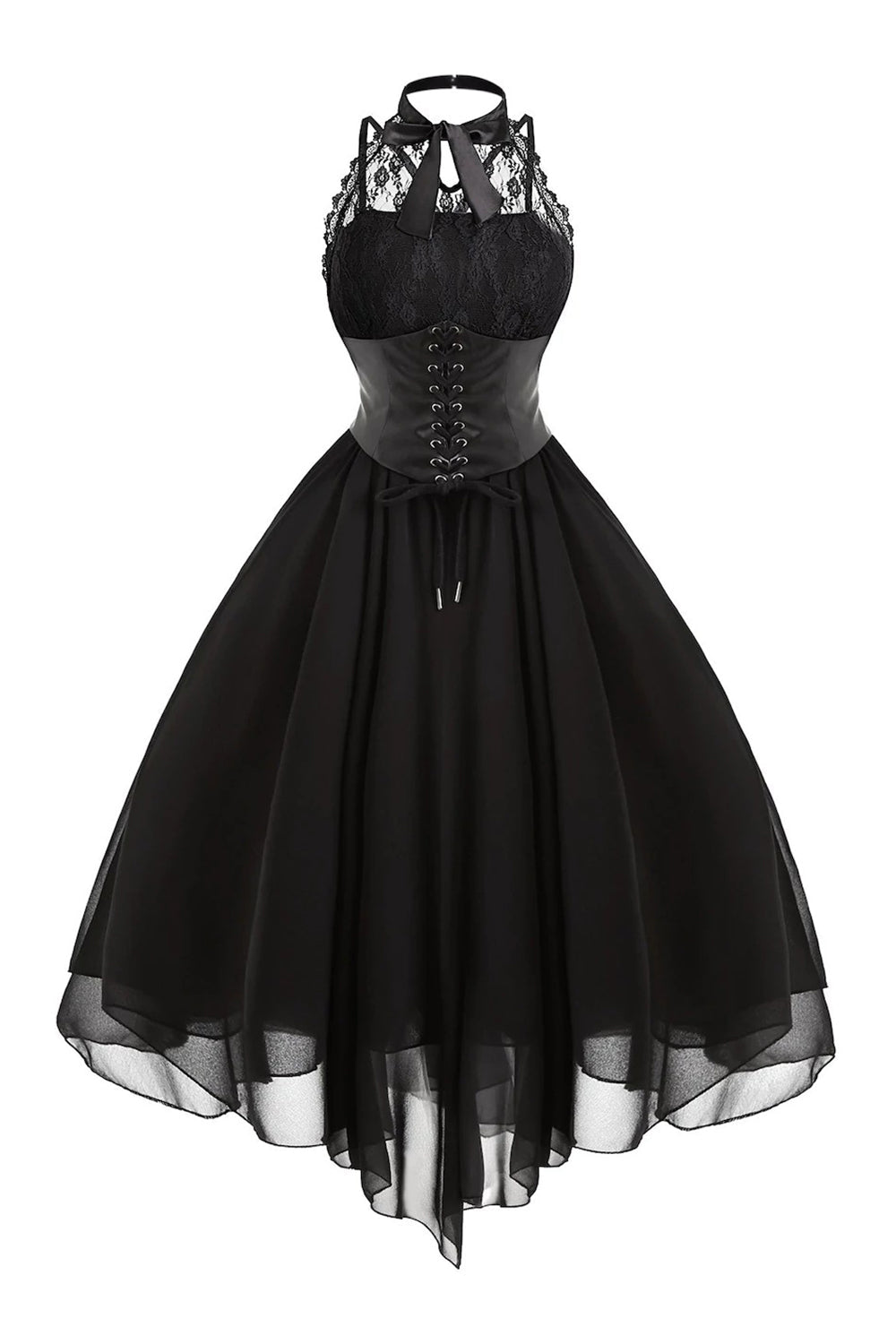 Vestido Vintage Gasa Negro