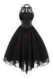Vestido Vintage Gasa Negro