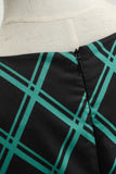 1950s Vestido A Cuadros Verde