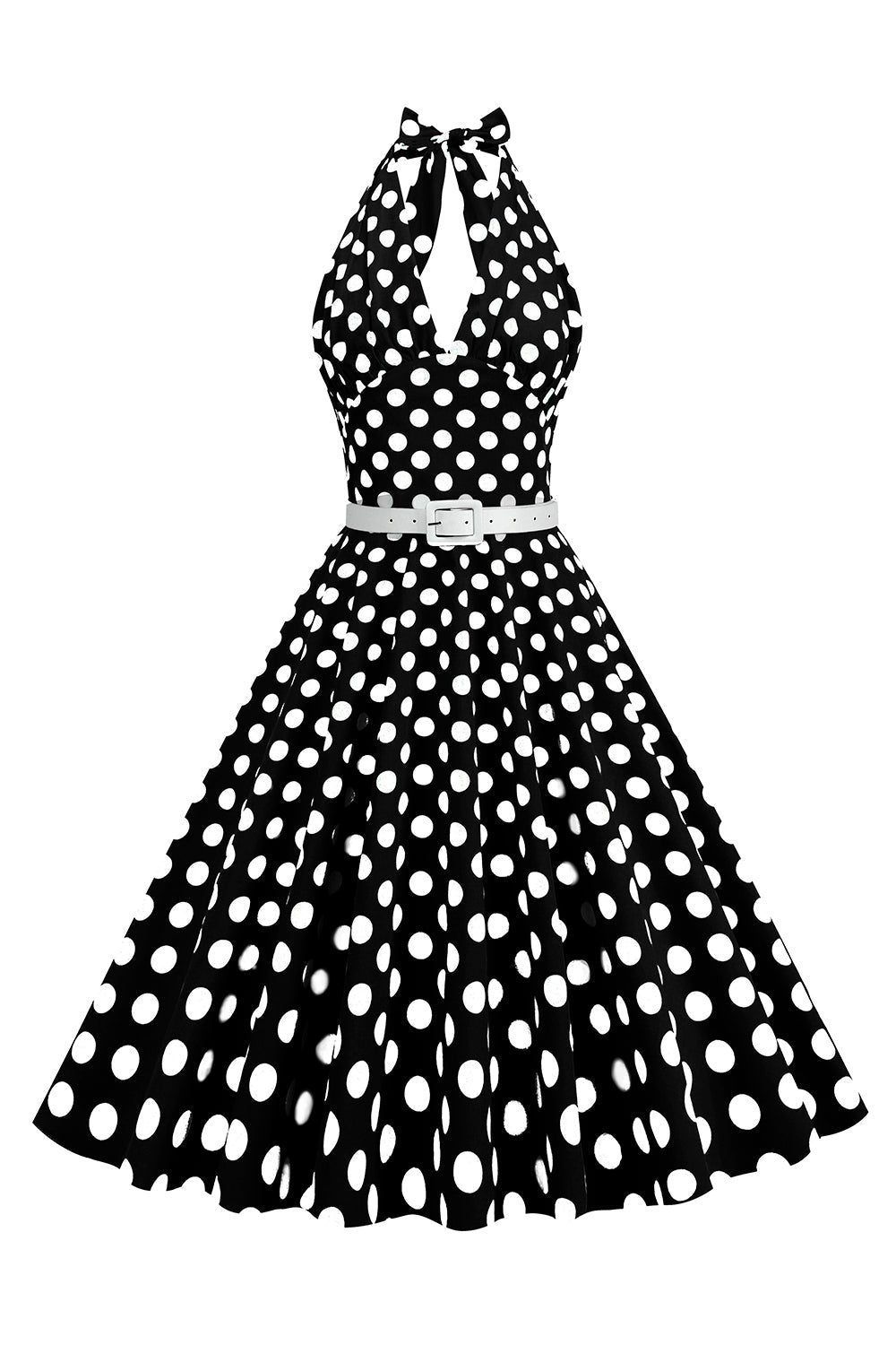 Halter Lunares Rojo 1950s Vestido